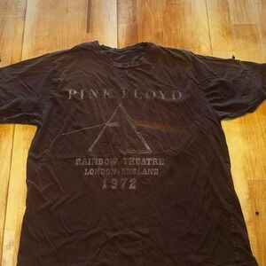 Pink Floyd Rainbow Theatre London 1972 Graphic TShirt Brown Distressed Mens L/XL